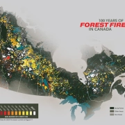 A map showing forest fire activity across Canada over the past 100 years. Scroll down to see the full graphic. (source Map: Chris Brackley/Canadian Geographic) A map showing forest fire activity across Canada over the past 100 years. Scroll down to see the full graphic. (source Map: Chris Brackley/Canadian Geographic)